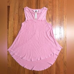 True Craft Hi-Low mini dress or tank top tunic, women's small, pink